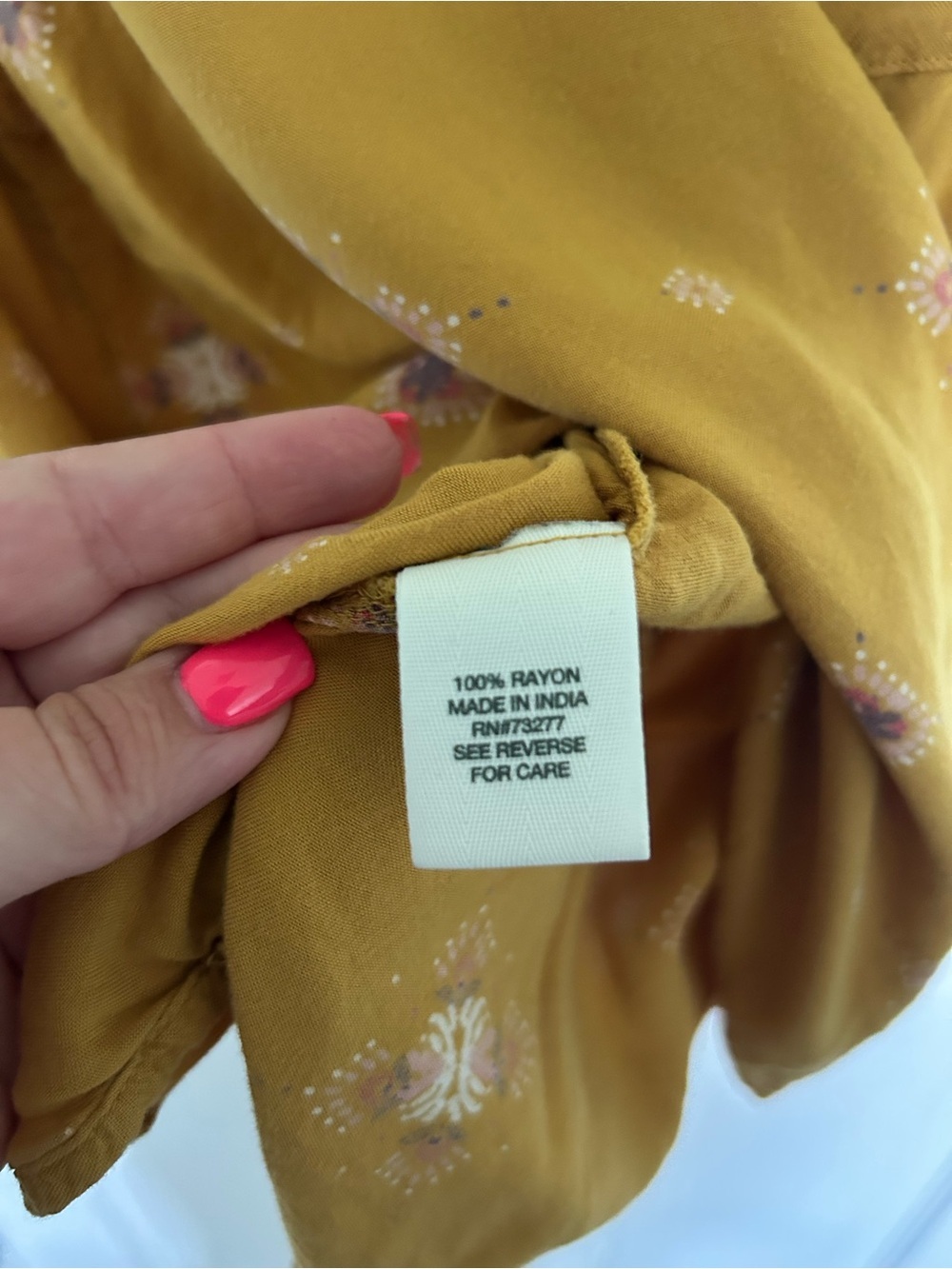Mudd Mustard Floral Button-Front Tank| Women’s XL - Picture 4 of 5